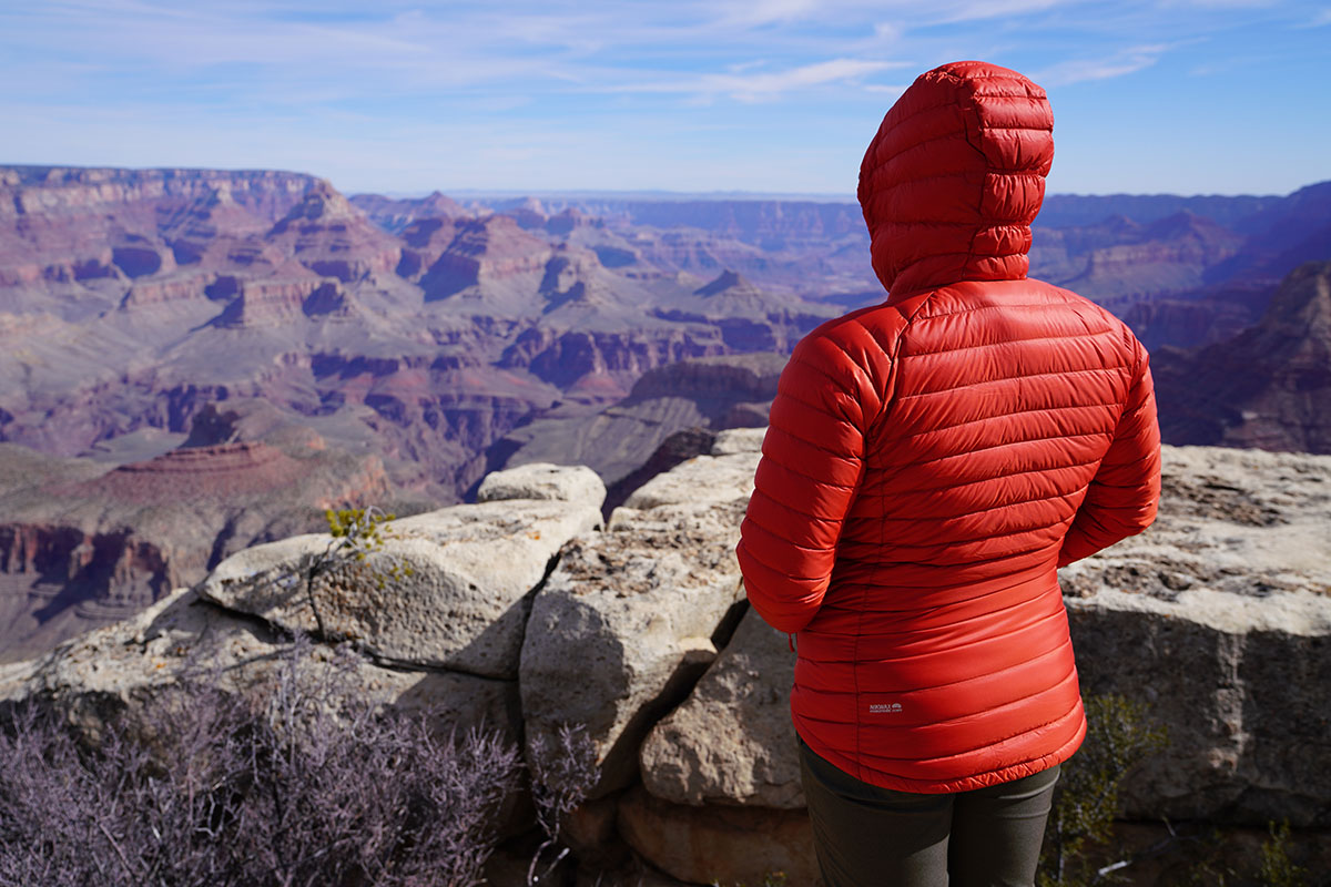 Rab Microlight Alpine down jacket (overlooking Grand Canyon)